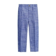 Alkepwun Kids Boys Dress Pants - School Unform Pants for Toddler Baby Boys - Slim Fit Elastic Button Long Chino Pants with Pockets
